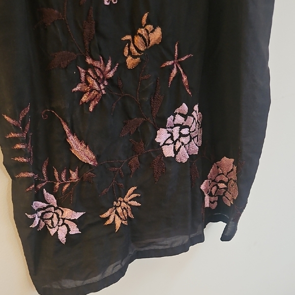 French Connection Embroiderd Black Mini Dress - Picture 3 of 7